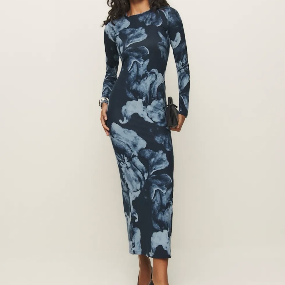 Reformation Tommie Knit Dress XS in Midnight Rose